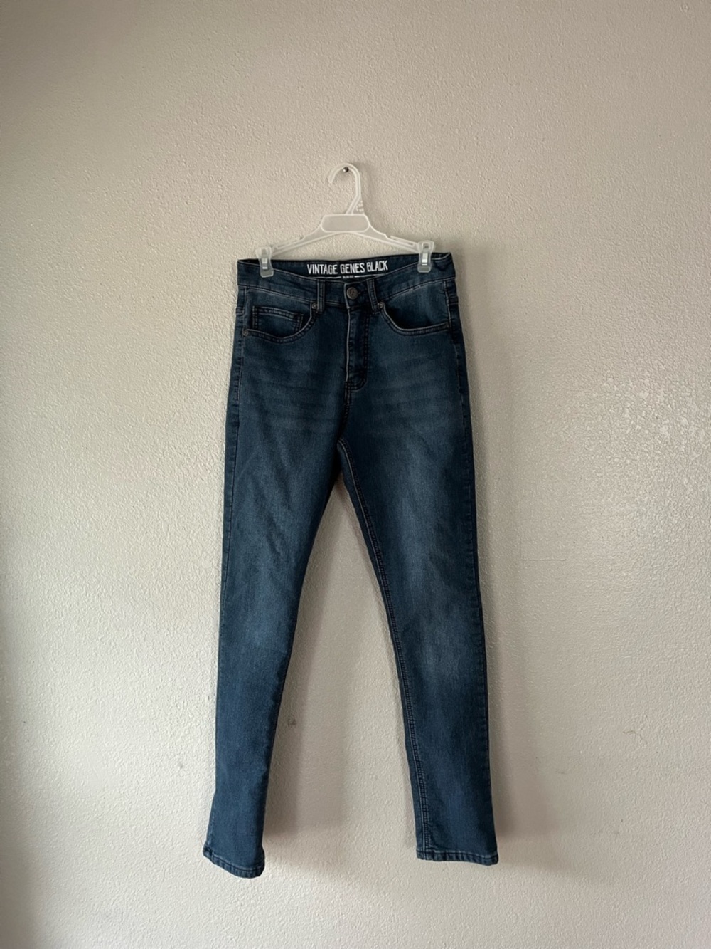 Vintage genes black Men's Dark Blue Slim Jeans
